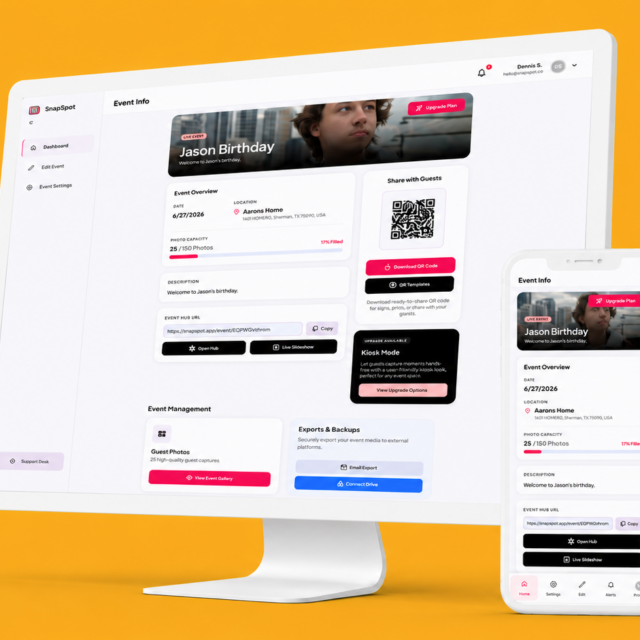 SnapSpot Hero Image Desktop and Mobile Mockup with computer and phone